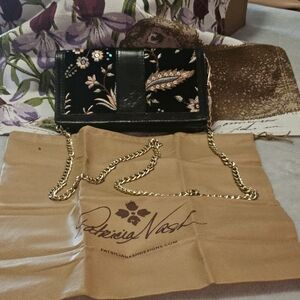 Patricia Nash Black Floral Embroidered Women's Bag